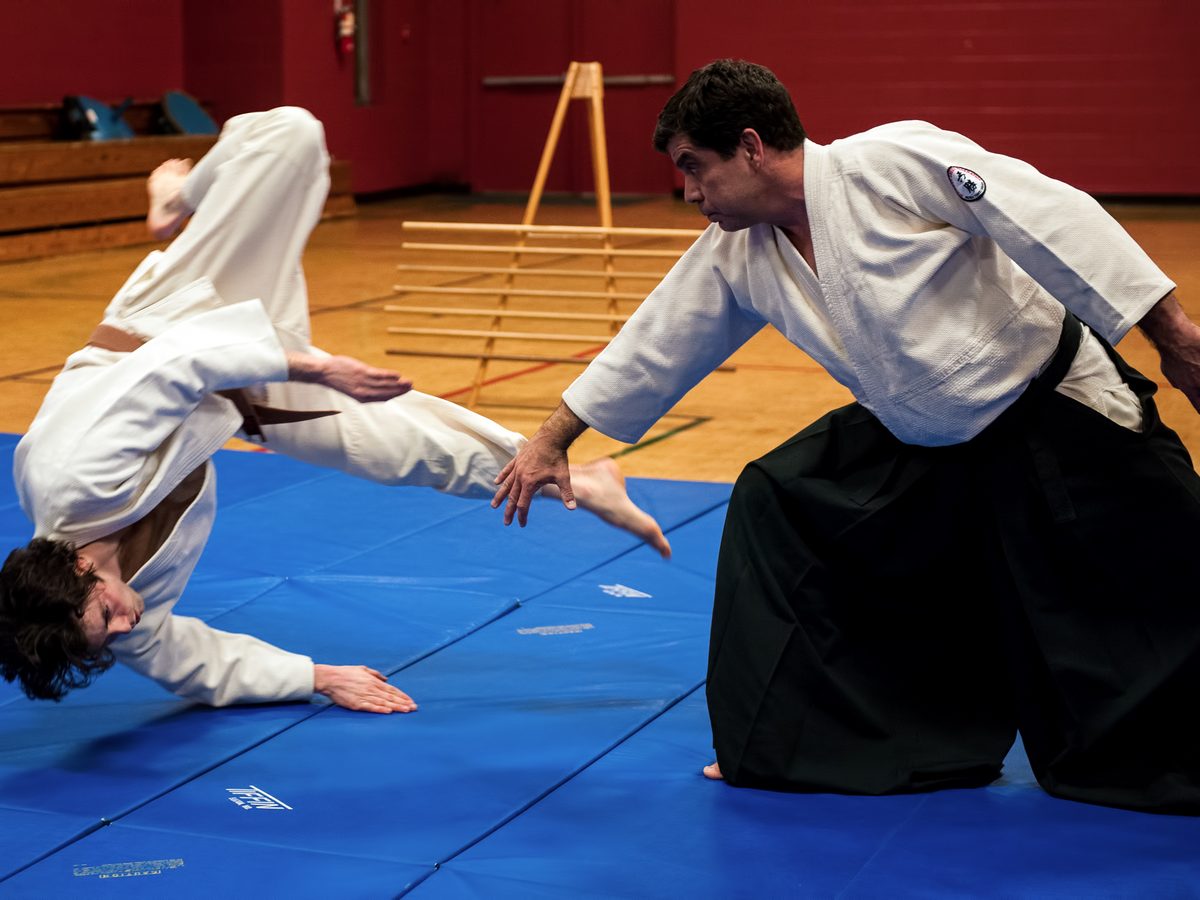 Crowell Sensei throws with kaiten-nage